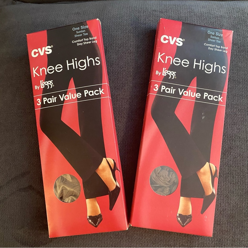 Knee Highs By L’eggs. Sheer Toe. Suntan (Golden-Brown) One Size. 6 pairs. New.